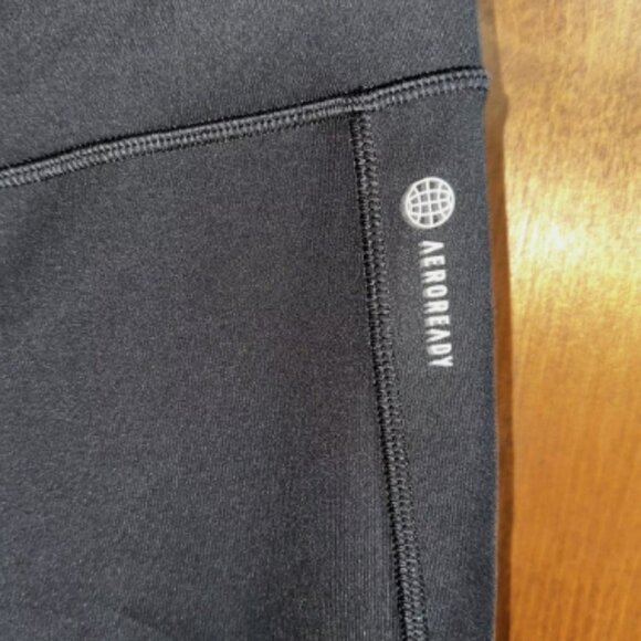 Adidas Women's Hyperglam Flared Rib Pants ~ Black ~ High Rise ~ SZ L - Picture 5 of 10